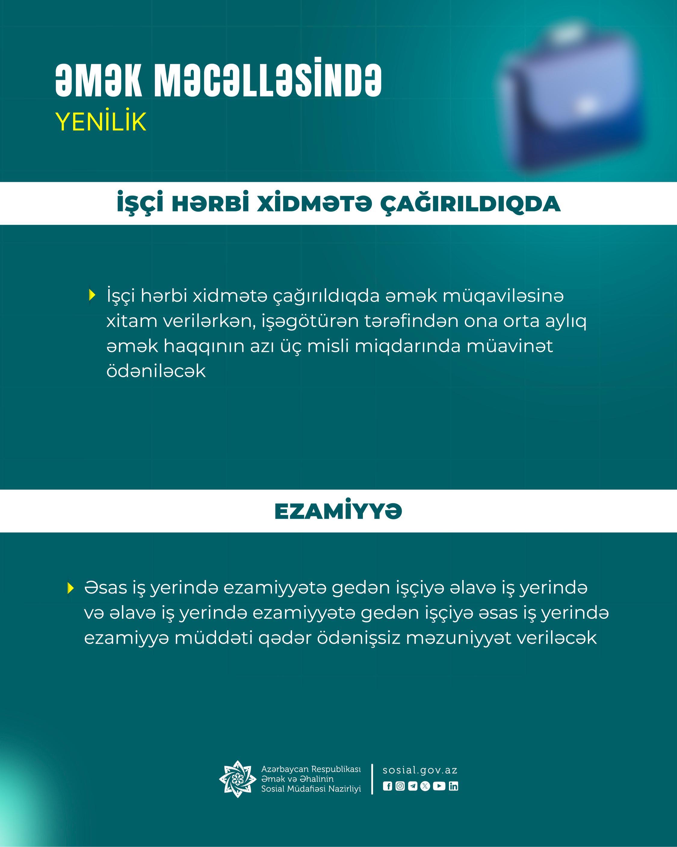 Əmək qanunvericiliyində yeniliklər olacaq